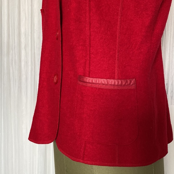 Vtg Erfo red vest, button down, pockets, blend polyester/wool Size L - Picture 3 of 17